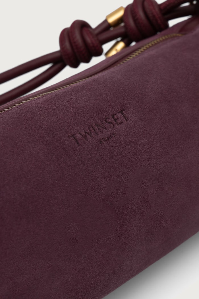 Twinset Kabelka dámska semišová 262TD8232 burgundské AW26
