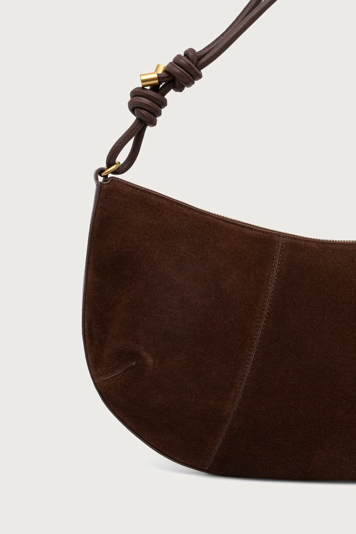 Dodaci Twinset mala torba hobo za žene od brušene kože 262TD8231 smeđa