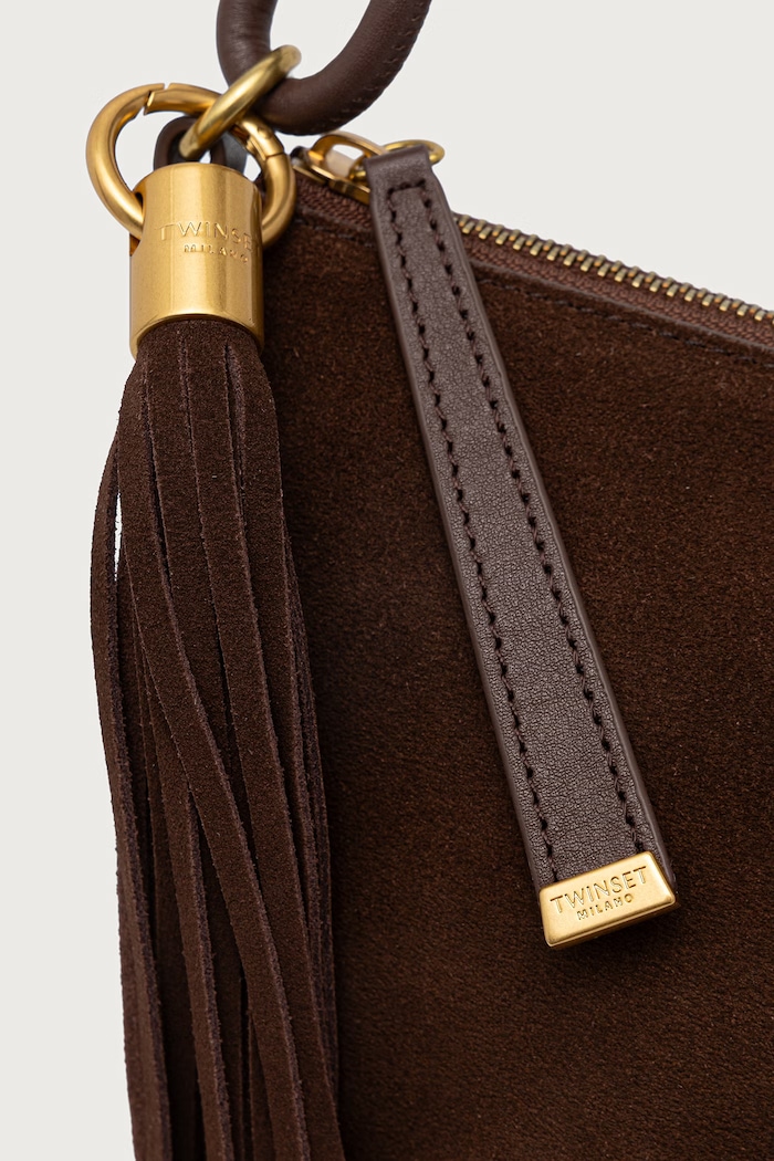 Twinset mala torba hobo za žene od brušene kože smeđa 262TD8231