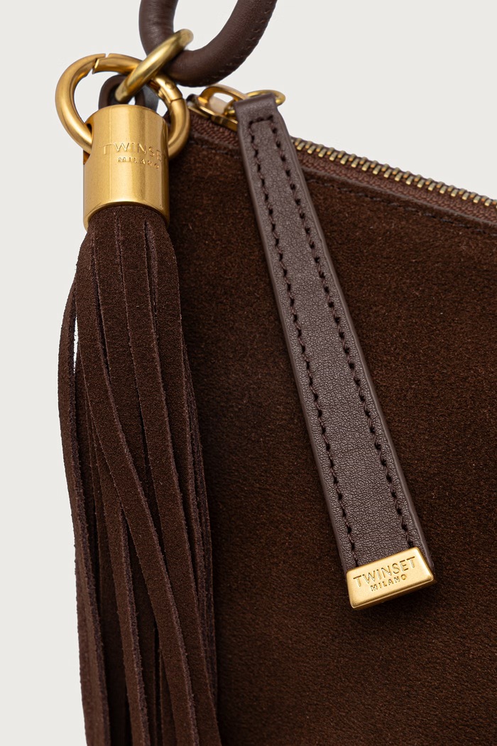 Twinset mala torba hobo za žene od brušene kože smeđa 262TD8231