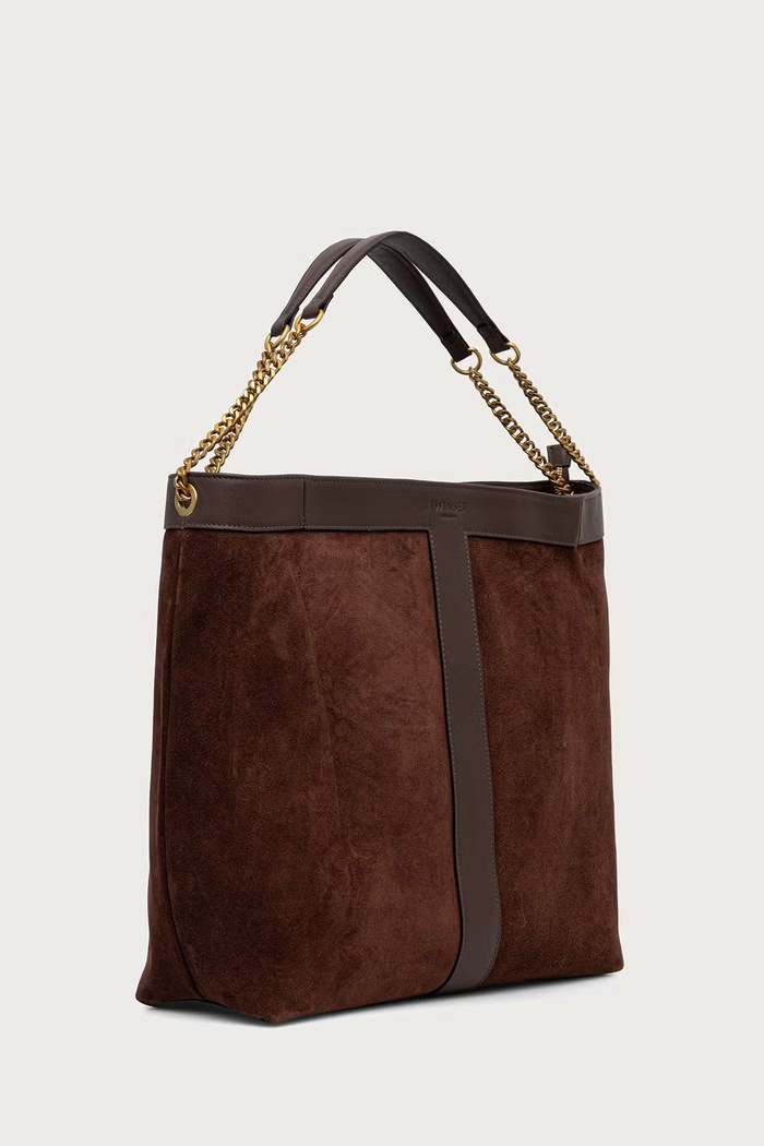 Twinset shopper torba za žene od brušene kože smeđa 262TD8160