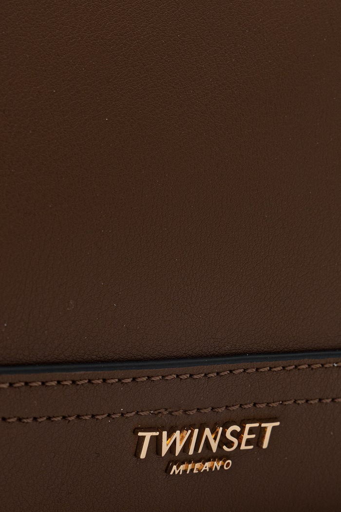 Torebka shopper damska z imitacji skóry Twinset 262TD8050 brązowy