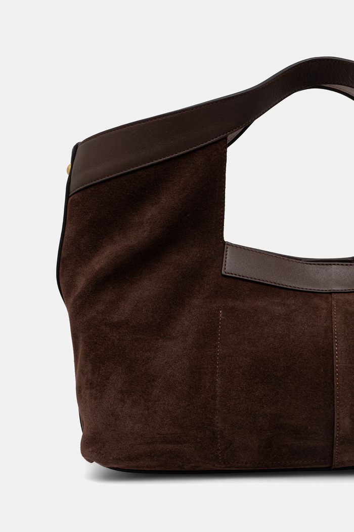 Αξεσουάρ Twinset shopper γυναικεία δέρμα σουέτ 262TB7141 καφέ