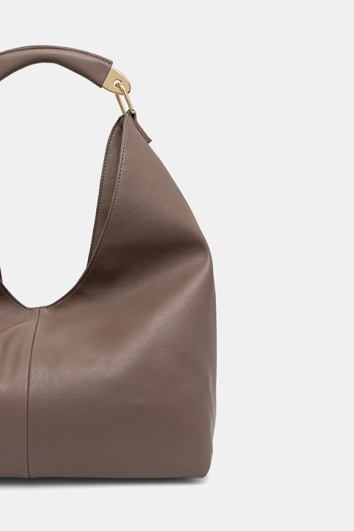 Akcesoria Twinset torebka hobo damska z imitacji skóry 262TB7090 brązowy
