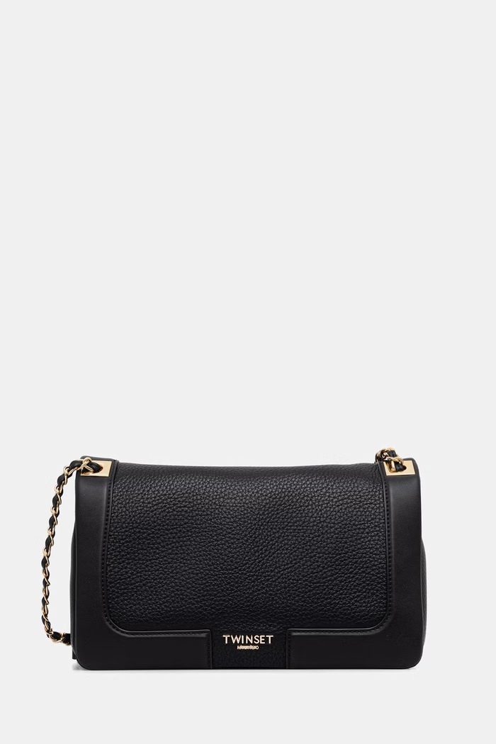 Twinset crossbody torbica ženska iz umetnega usnja črna 262TB7044