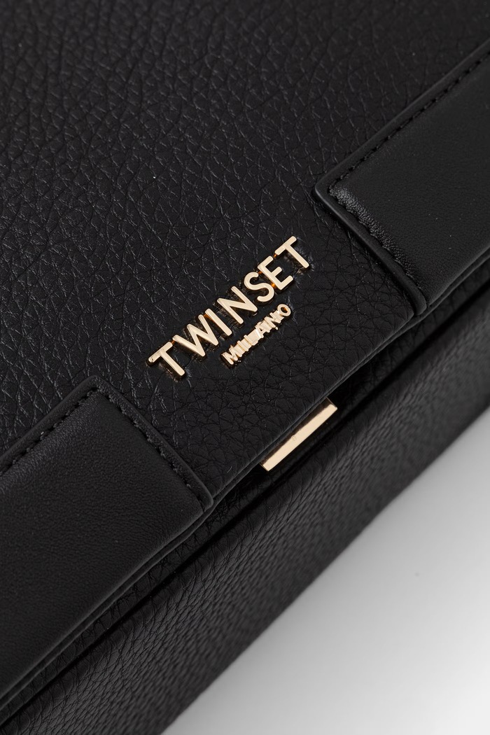 Twinset crossbody torbica ženska iz umetnega usnja črna 262TB7044
