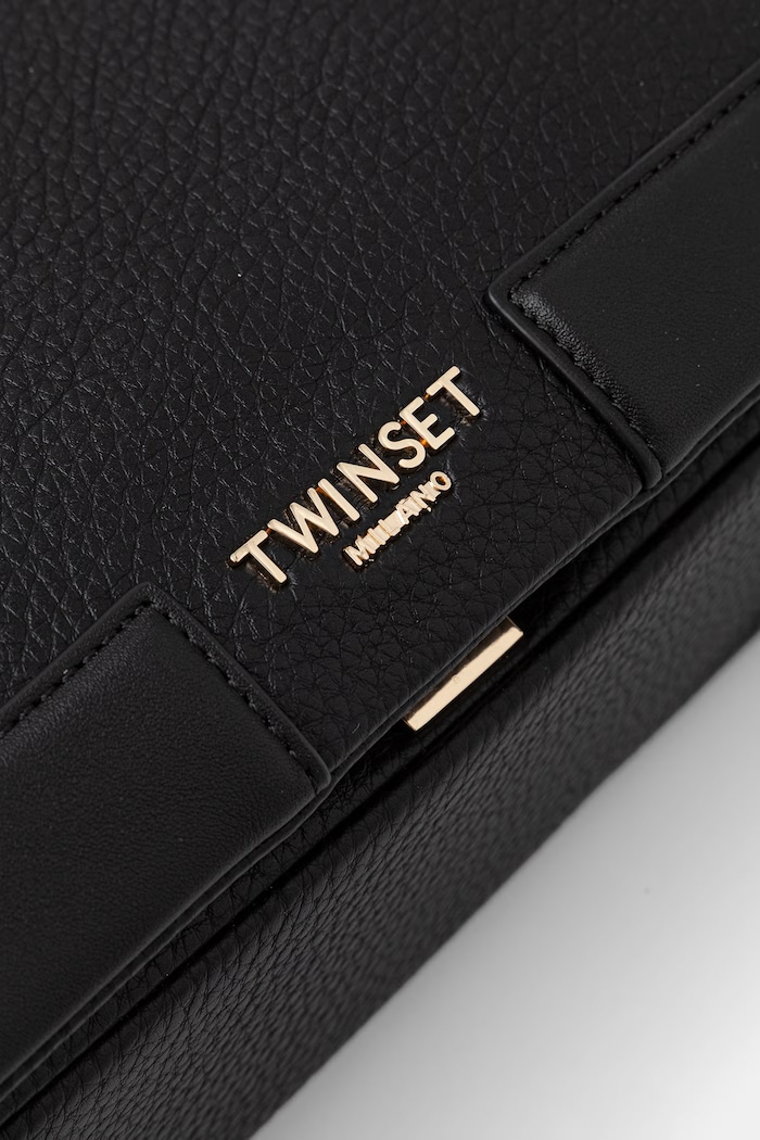 Twinset crossbody torbica ženska iz umetnega usnja črna 262TB7044