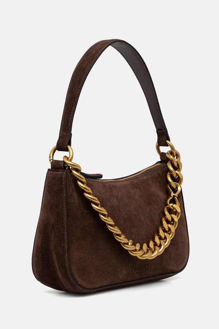 Twinset mala torba hobo za žene od brušene kože 999TB7016 smeđa AW26