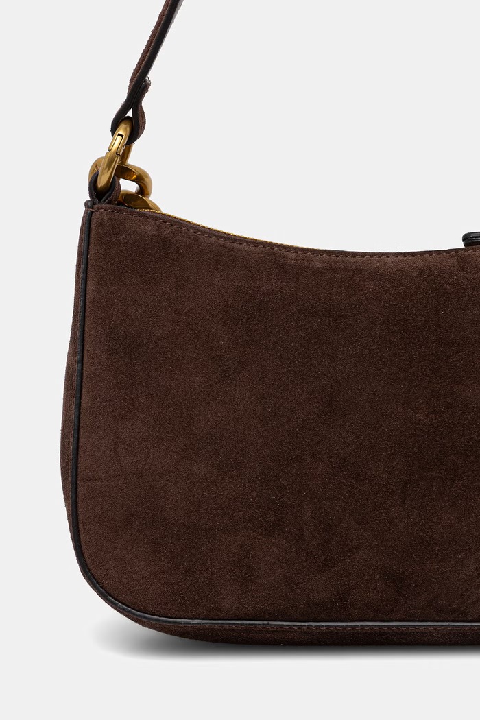 Dodaci Twinset mala torba hobo za žene od brušene kože 999TB7016 smeđa