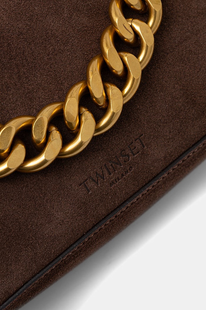 Twinset mala torba hobo za žene od brušene kože smeđa 999TB7016