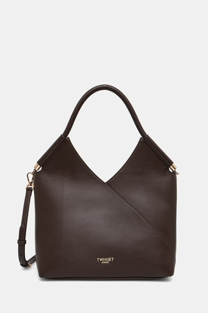 Twinset kabelka typu shopper dámska z imitácie kože hnedá 262TB7030