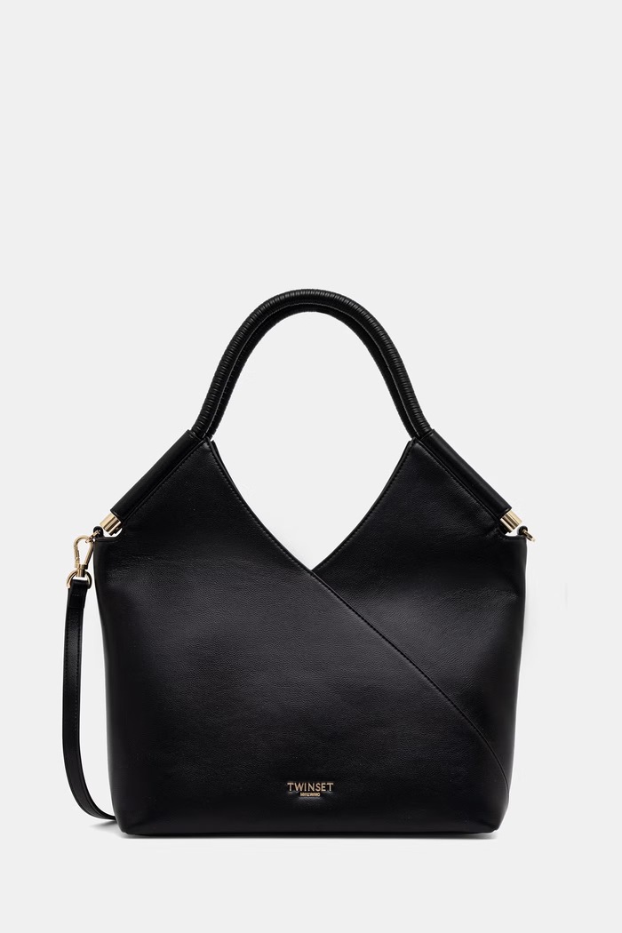 Twinset torebka shopper damska z imitacji skóry czarny 262TB7030