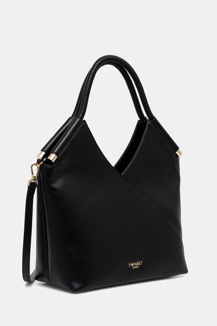 Twinset torebka shopper damska z imitacji skóry 262TB7030 czarny AW26