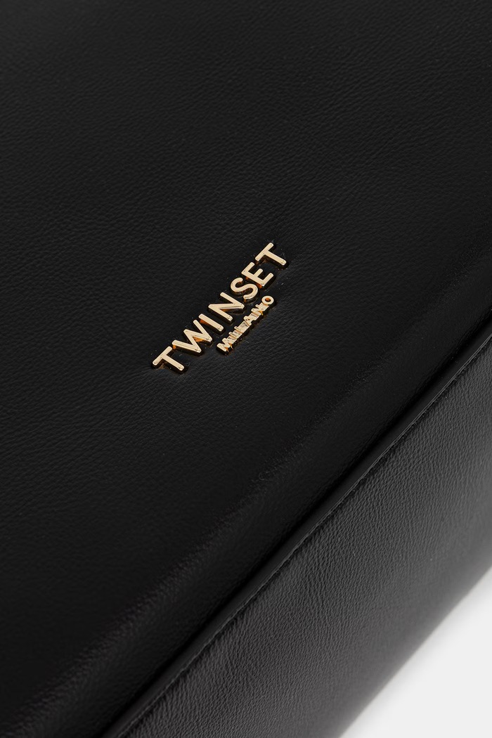 Twinset torebka shopper damska z imitacji skóry czarny 262TB7030