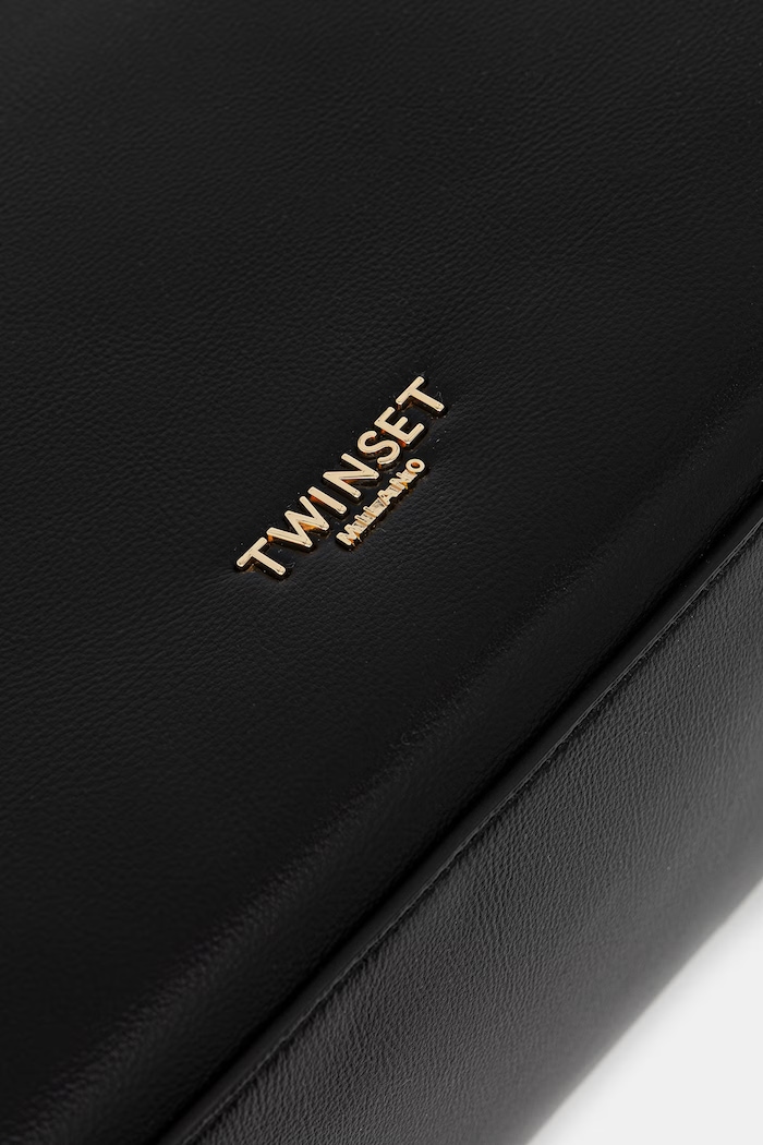 Twinset torebka shopper damska z imitacji skóry czarny 262TB7030