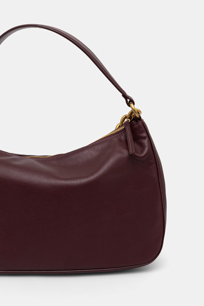 Twinset torebka hobo damska skórzana bordowy 262TB7207