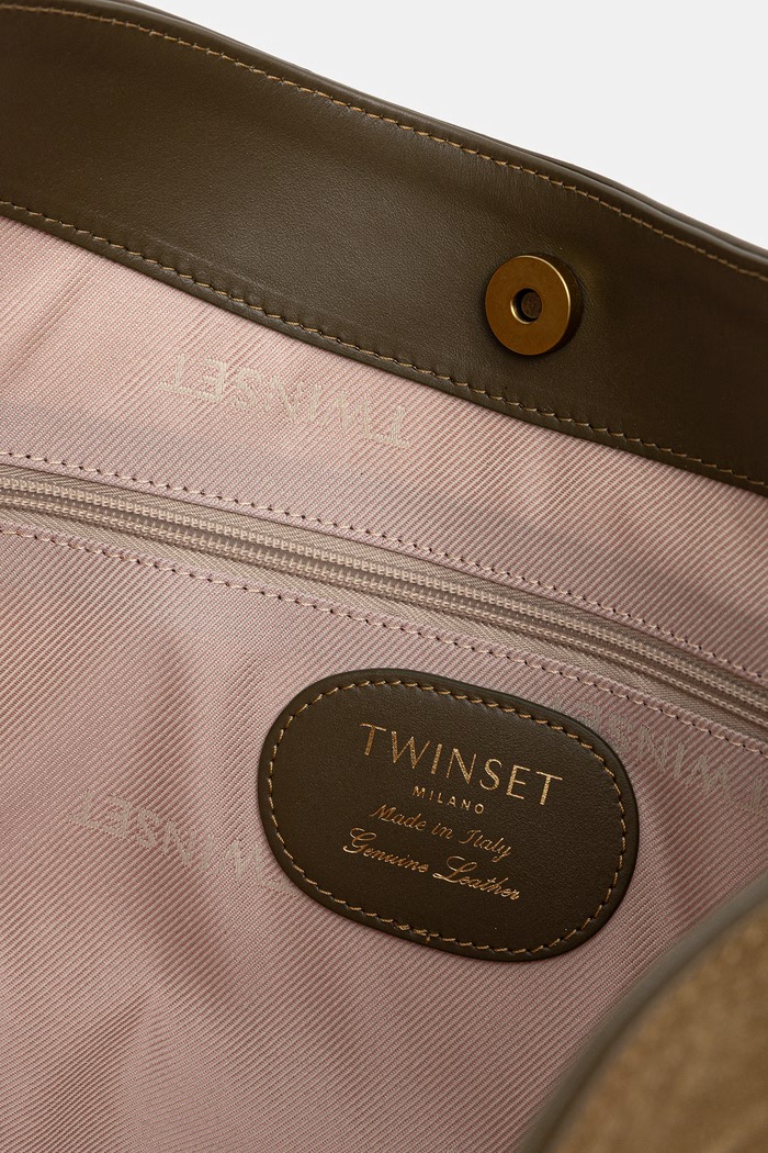 Twinset τσάντα hobo γυναικεία δέρμα σουέτ 262TB7151 πράσινο