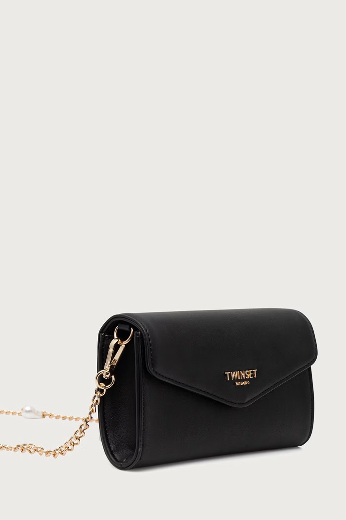 Twinset клъч дамски от кожа 262TH7017 черен AW26