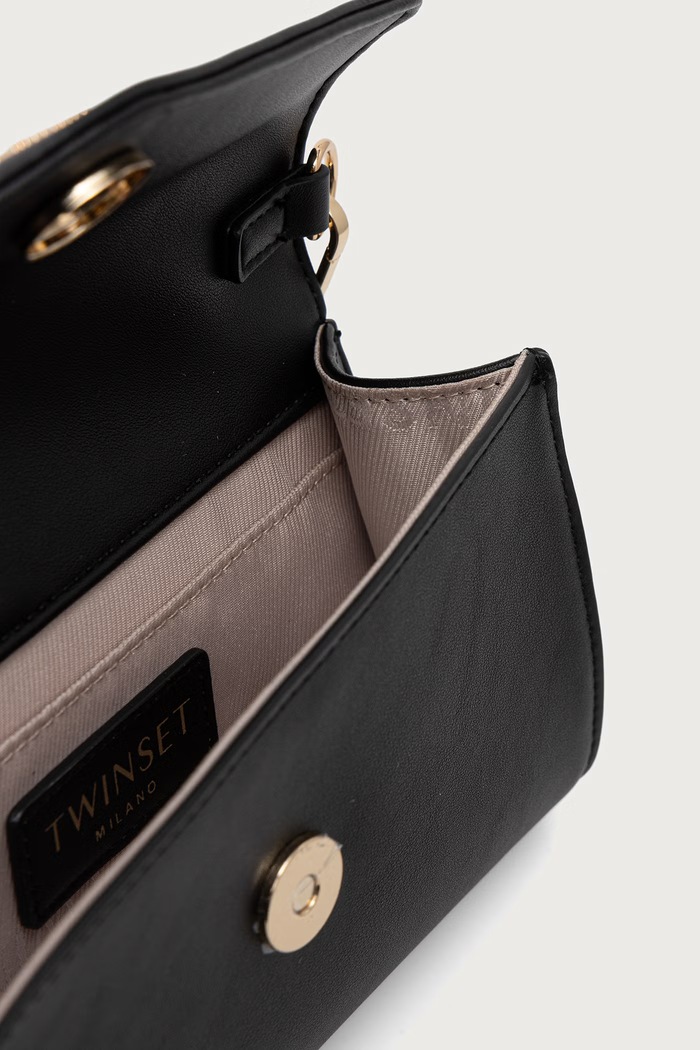 Twinset клъч дамски от кожа 262TH7017 черен