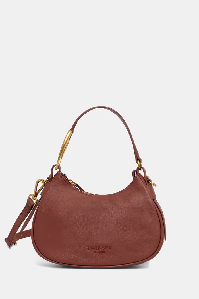 Twinset torebka hobo damska skórzana czerwony 262TB7182