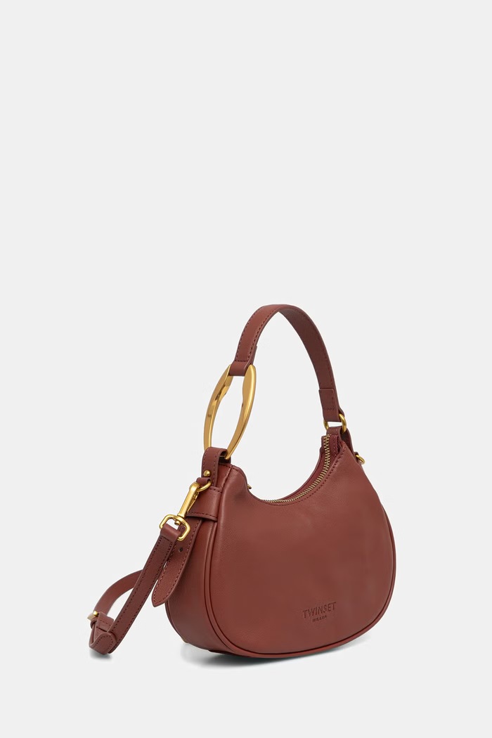 Twinset torebka hobo damska skórzana 262TB7182 czerwony AW26