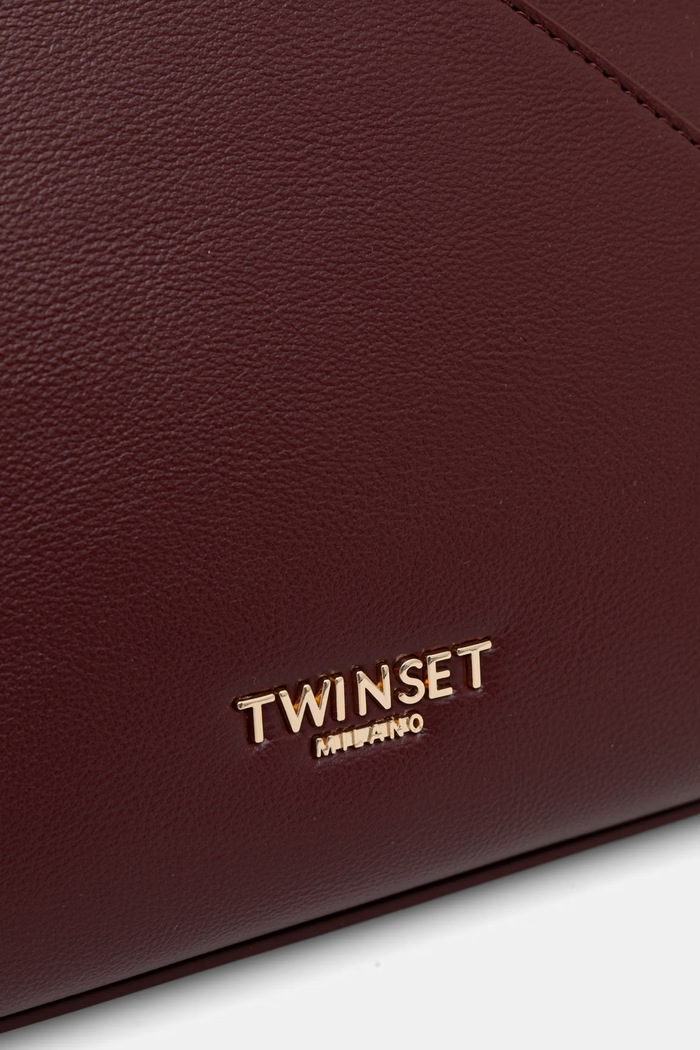 Twinset чанта дамска от имитация на кожа бордо 262TB7034