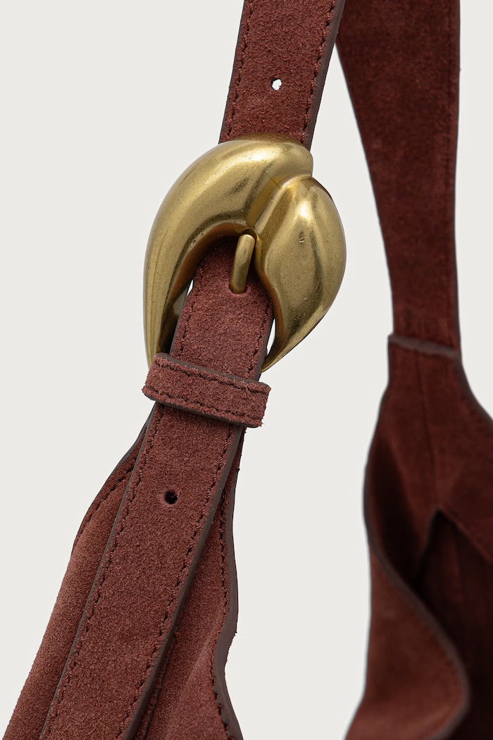 Torebka shopper damska zamszowa Hoss Intropia bordowy 2054019