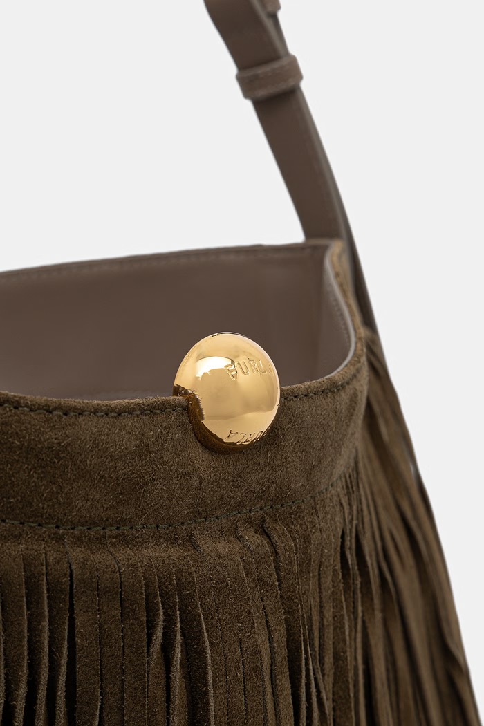 Furla torebka tote damska zamszowa zielony WB02031.BX0906.5141S