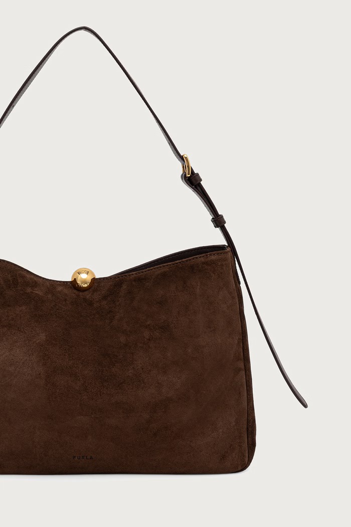 Akcesoria Furla torebka damska zamszowa WB02031.BX0906.3244S brązowy