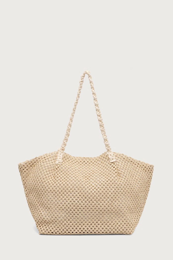 women'secret torebka tote damska pleciona beżowy 4384534