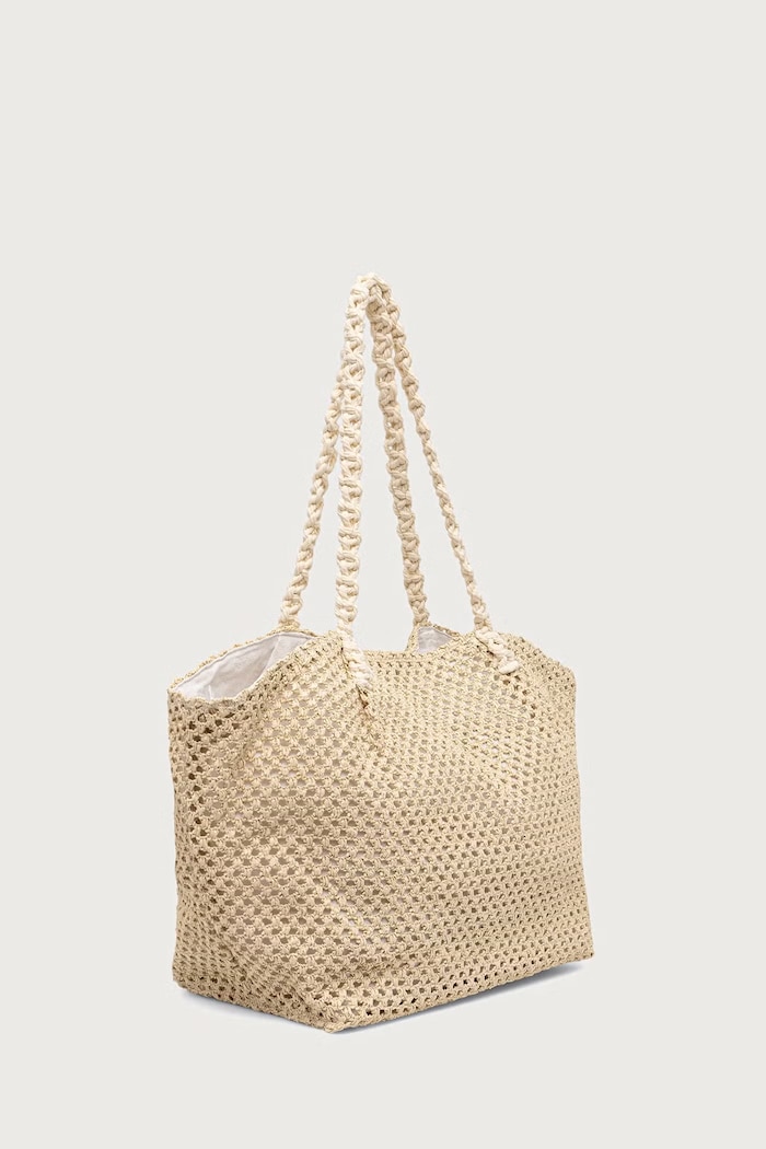 women'secret torebka tote damska pleciona 4384534 beżowy AW26