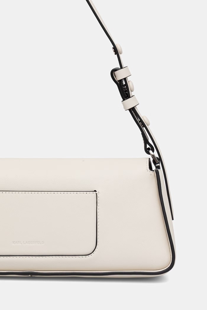Accesorii Karl Lagerfeld geantă baguette pentru femei din piele K/SIGNATURE B3W30021 bej
