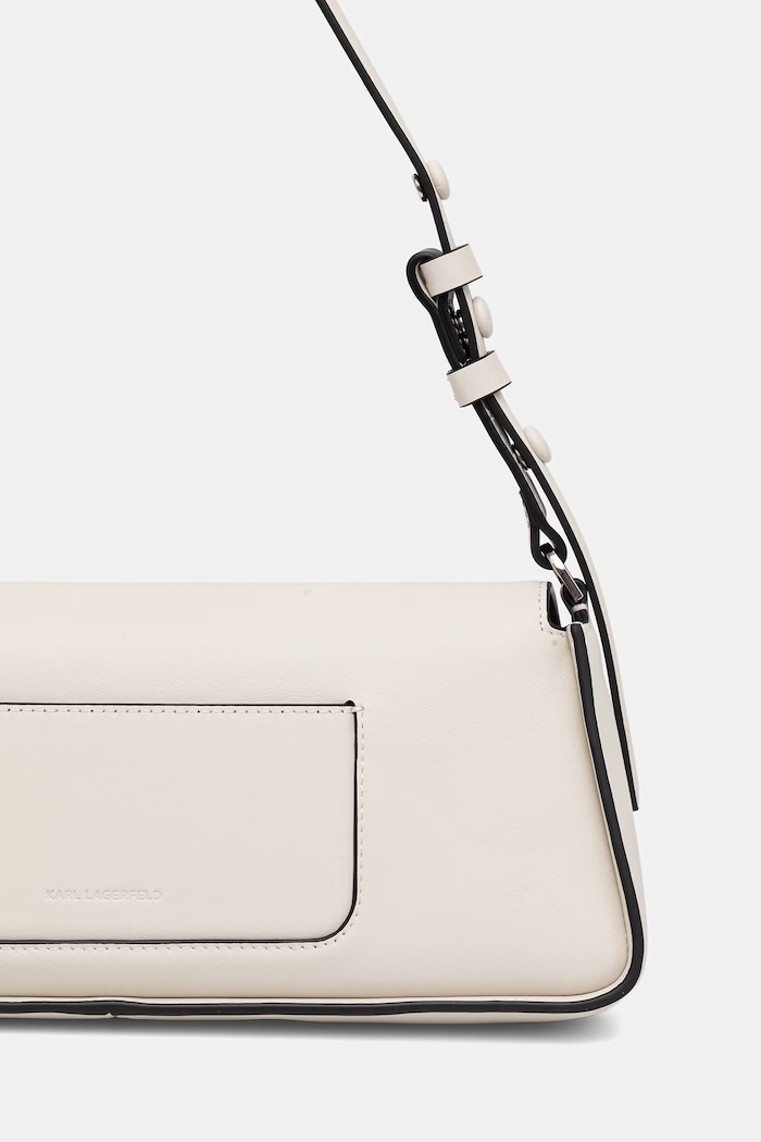 Accesorii Karl Lagerfeld geantă baguette pentru femei din piele K/SIGNATURE B3W30021 bej