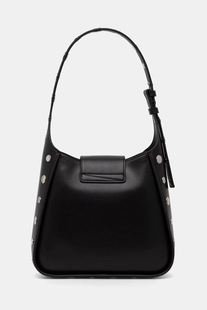 Doplnky Karl Lagerfeld kabelka hobo dámska kožená K/SIGNATURE B3W30022 čierna