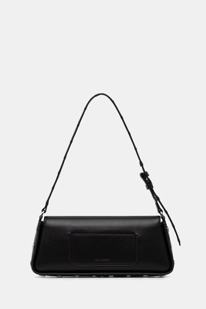 Doplnky Karl Lagerfeld kabelka typu baguette dámska kožená K/SIGNATURE B3W30023 čierna