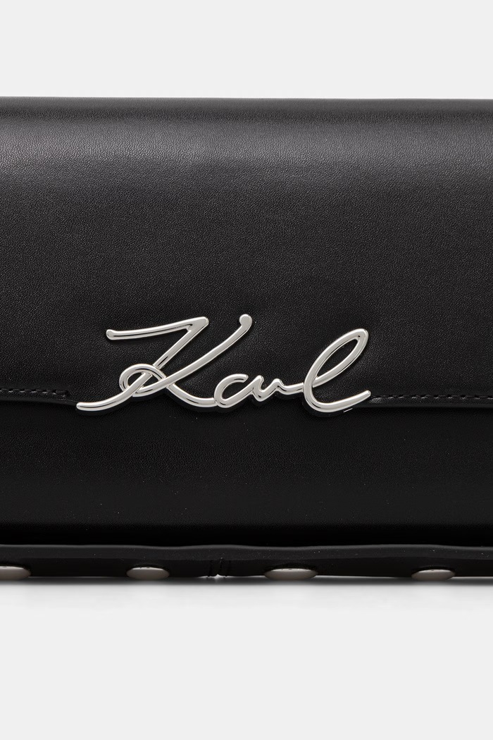 Karl Lagerfeld kabelka typu baguette dámska kožená K/SIGNATURE čierna B3W30023