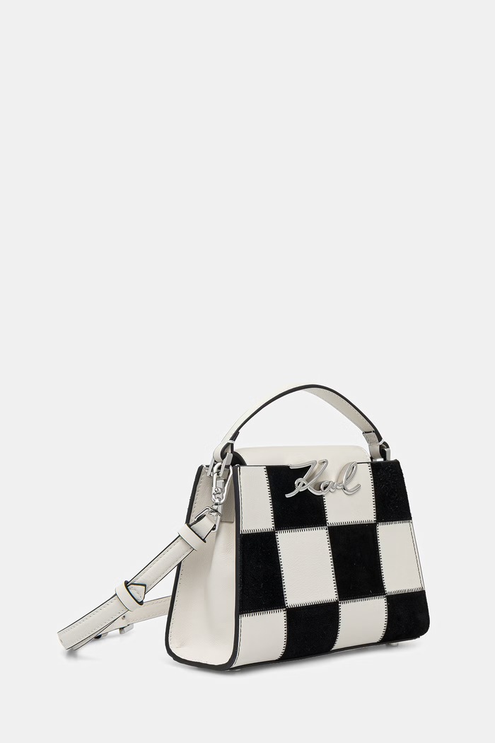 Karl Lagerfeld geantă crossbody pentru femei din piele K/SIGNATURE B3W30027 alb AW26
