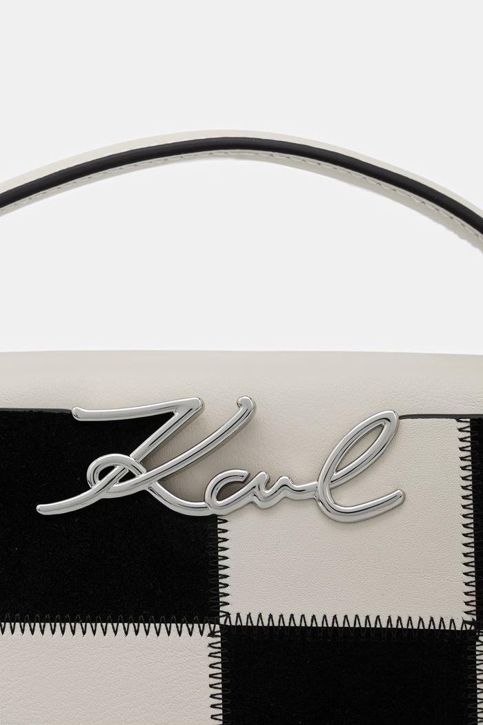 Karl Lagerfeld geantă crossbody pentru femei din piele K/SIGNATURE alb B3W30027