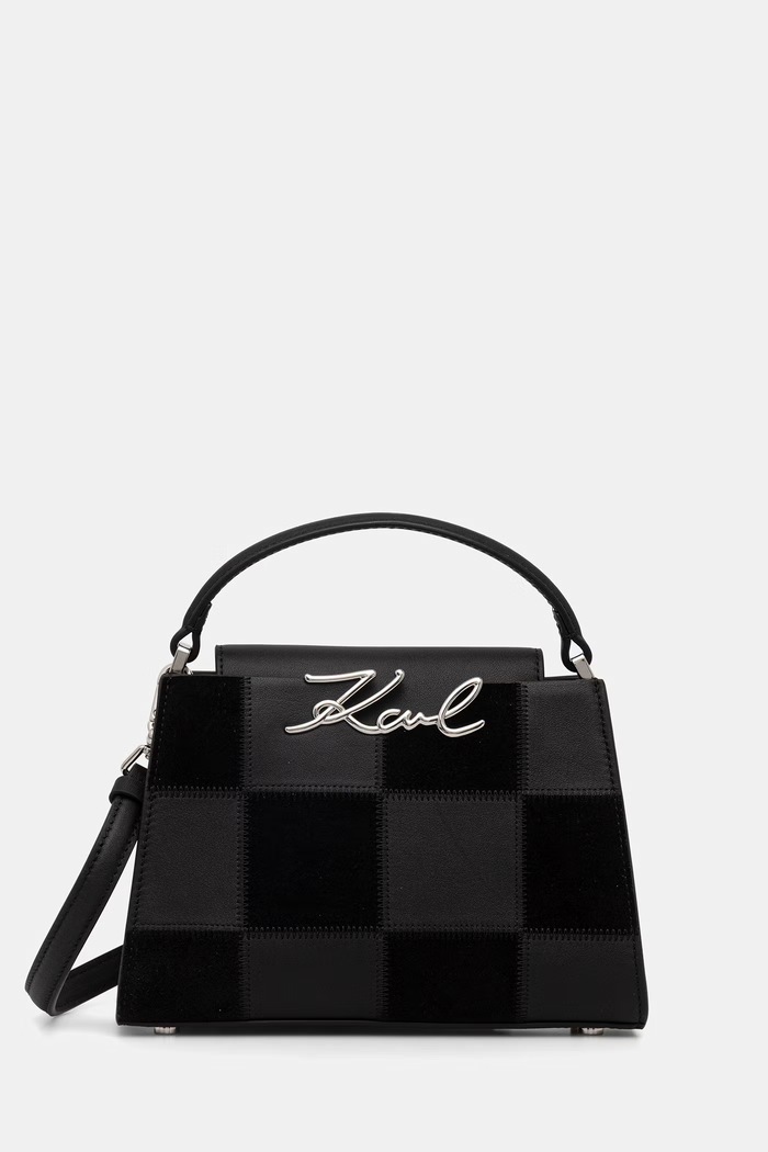 Karl Lagerfeld crossbody kabelka dámska kožená K/SIGNATURE čierna B3W30027