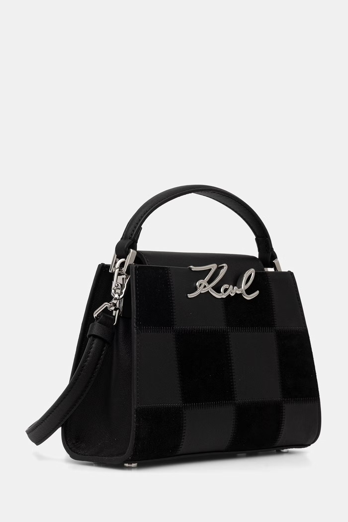 Karl Lagerfeld crossbody kabelka dámska kožená K/SIGNATURE B3W30027 čierna AW26