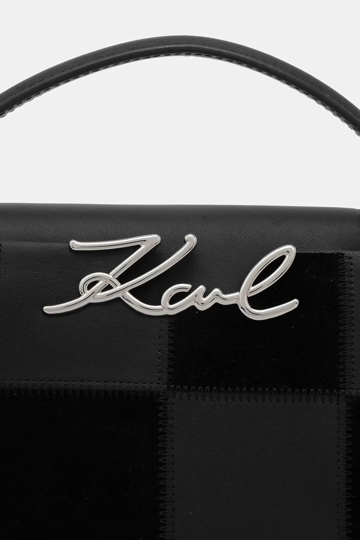 Karl Lagerfeld crossbody kabelka dámska kožená K/SIGNATURE čierna B3W30027