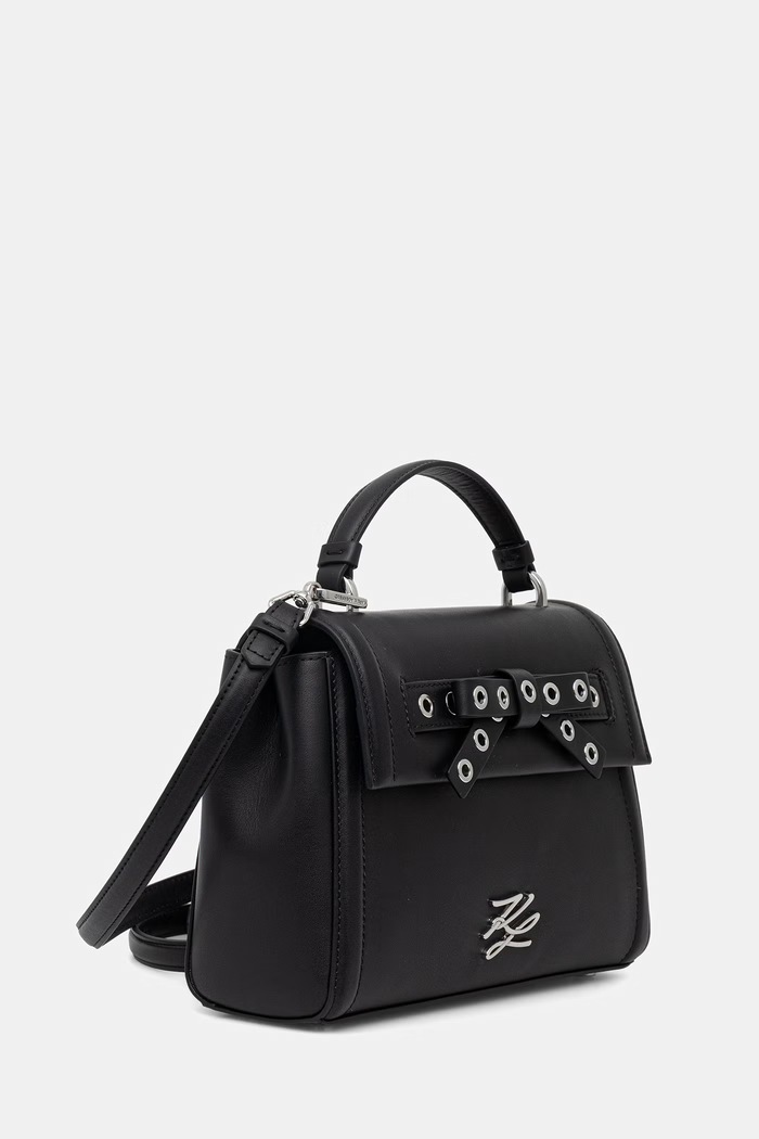 Karl Lagerfeld geantă crossbody pentru femei din piele K/AUTOGRAPH B3W30051 negru AW26