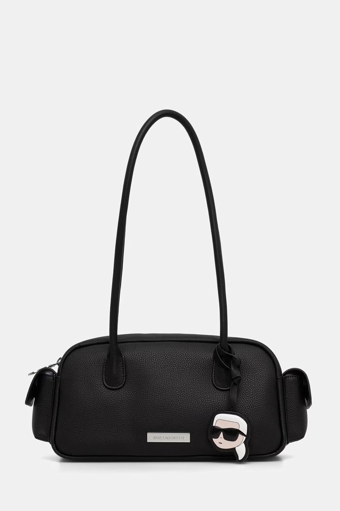 Karl Lagerfeld kabelka typu baguette dámska z imitácie kože IKON čierna B3W30119