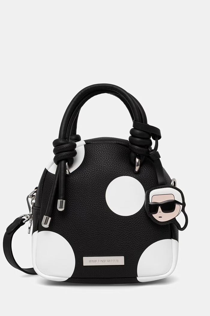 Karl Lagerfeld geantă crossbody pentru femei cu imitație de piele IKON negru B3W30121