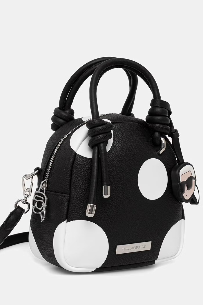 Karl Lagerfeld geantă crossbody pentru femei cu imitație de piele IKON B3W30121 negru AW26