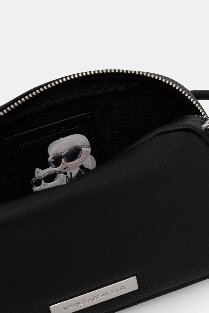 Karl Lagerfeld crossbody kabelka dámska z imitácie kože IKON B3W30307 čierna