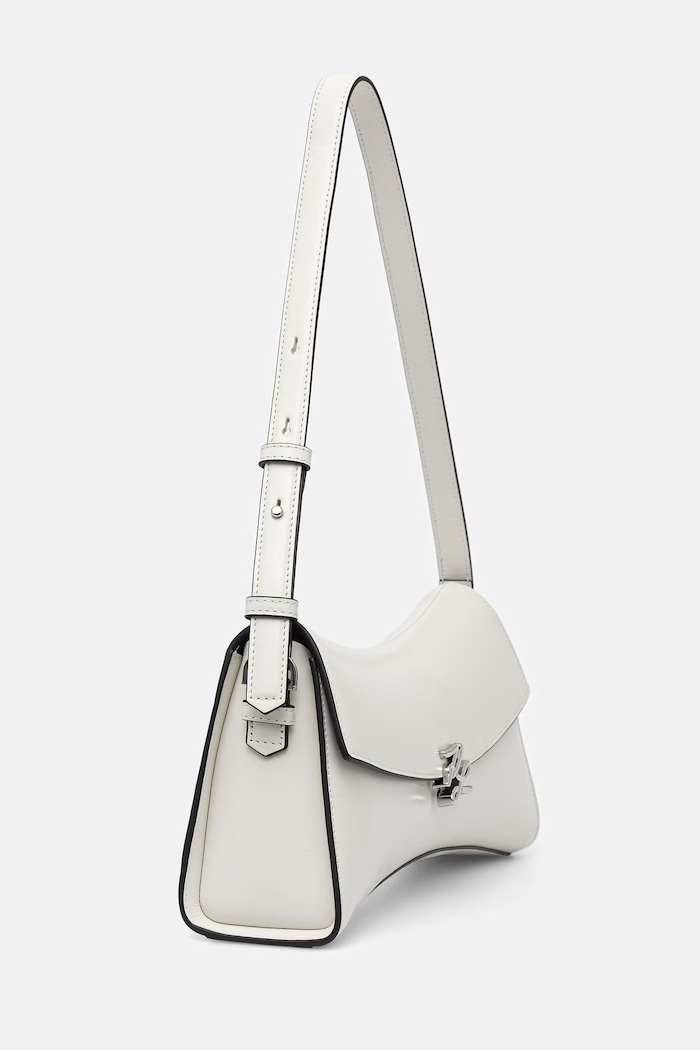 Karl Lagerfeld baguette γυναικεία δερμάτινη K/AUTOGRAPH B3W30267 λευκό AW26