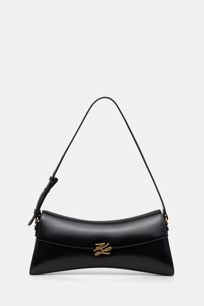 Karl Lagerfeld baguette γυναικεία δερμάτινη K/AUTOGRAPH μαύρο B3W30267