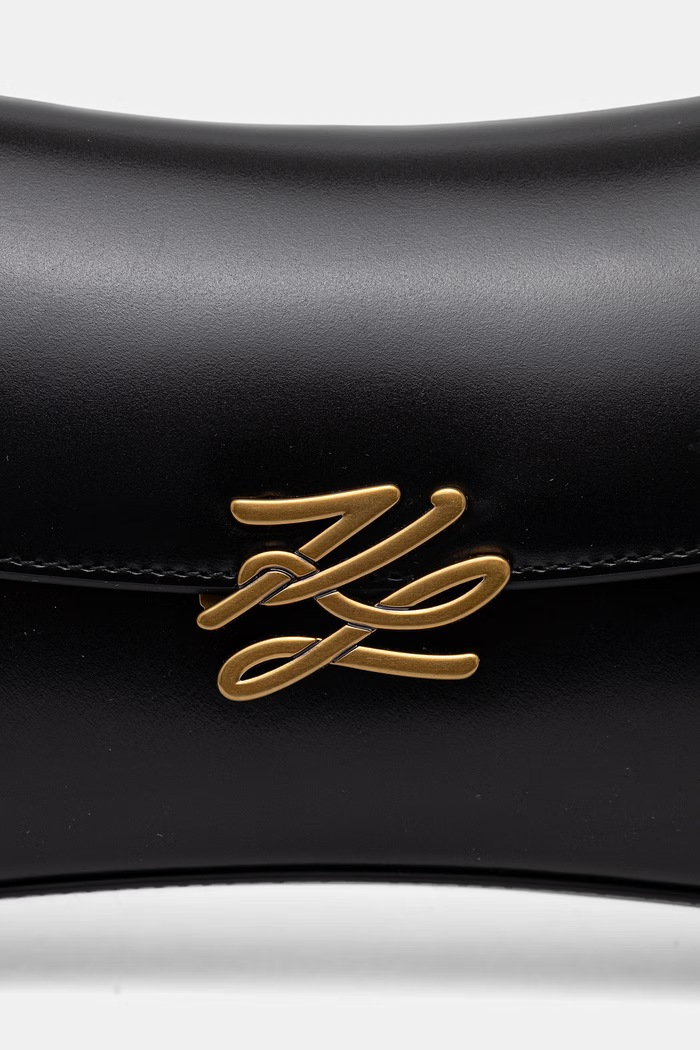 Karl Lagerfeld baguette γυναικεία δερμάτινη K/AUTOGRAPH μαύρο B3W30267