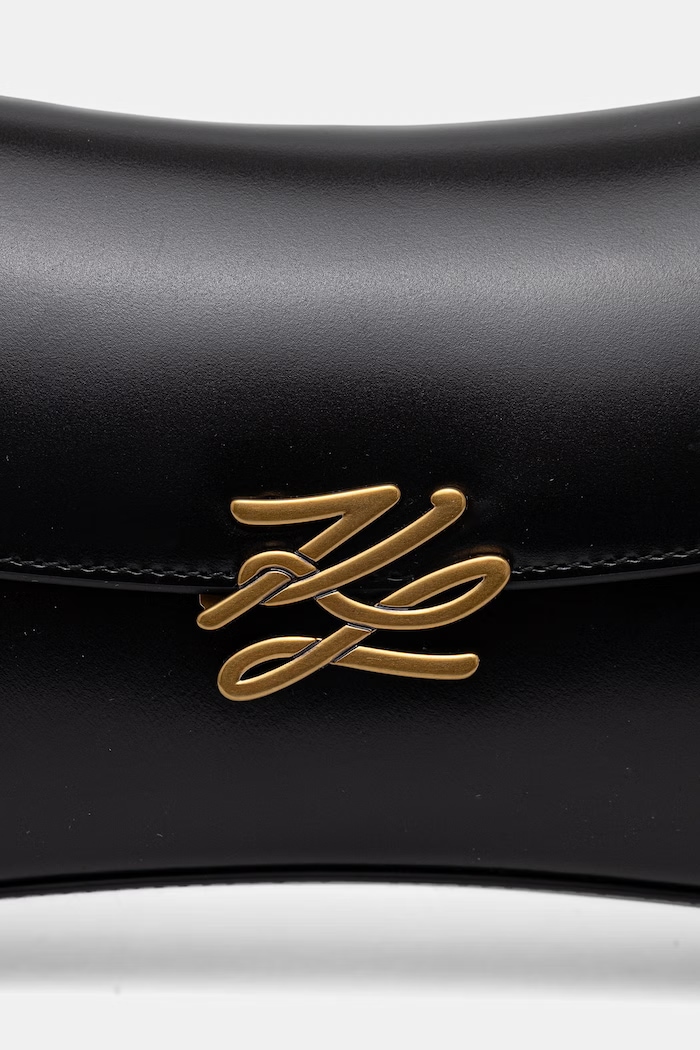 Karl Lagerfeld baguette γυναικεία δερμάτινη K/AUTOGRAPH μαύρο B3W30267
